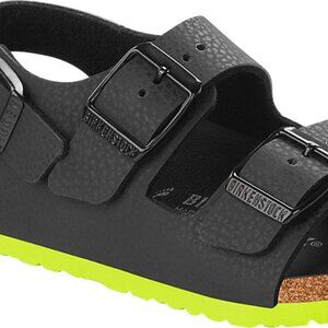 Birkenstock Kid''s Milano Black/Lime Green 29 (11-11.5)